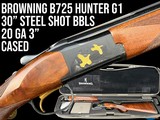 BROWNING B725 HUNTER G1 LH 20 GA 3" - 30" STEEL SHOT BARRELS - GOLD BIRDS - Image 1 of 20