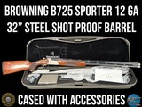 BROWNING B725 SPORTER - 12 GA 3" - 32" STEEL SHOT BARRELS - CASED - Image 1 of 20