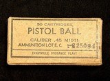 Evansville Ordnance Plant .45 m1911 Pistol Ball 50 Cartridges
