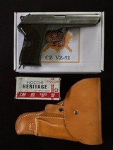1953- CZ VZ 52 Pistol 7.62x25 Tokarev, Holster, Ammo
(1 box) - 14 of 15