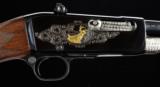Sale Pending ENGRAVED AND GOLD INLAID REMINGTON MODEL 14 PUMP ACTION RIFLE WITH CHECKERED - 3 of 3