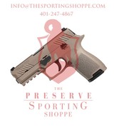 Sig Sauer, P320 Compact Pistol, 9mm, 3.9" Barrel, Integral Grips, Night Sights, Flat Dark Earth Finish, 15+1 Rounds - 1 of 2