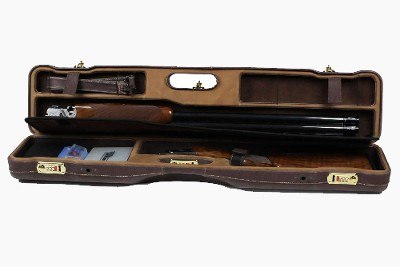16407PPL/2480: OU/SxS Shotgun Hard Case with Superlative Italian Leather for 1 Shotgun