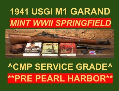 M1 GARAND NOV. 1941 SPRINGFIELD CMP SERVICE GRADE ORIG. BARREL EXCEPTIONAL WW2 U.S. RIFLE