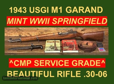M1 GARAND 1943 SPRINGFIELD ARMORY CMP U.S. RIFLE .30-06 BEAUTIFUL EXAMPLE