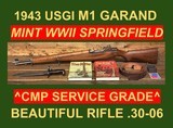 M1 GARAND 1943 SPRINGFIELD ARMORY CMP U.S. RIFLE .30-06 BEAUTIFUL EXAMPLE