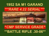 M1 GARAND 1952 SPRINGFIELD CMP RARE "J.L.G." STOCK GORGEOUS U.S. RIFLE USGI