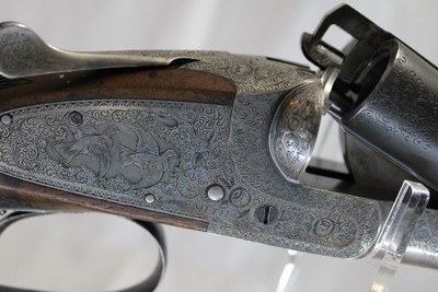 L.C. Smith Monogram Grade 16ga SxS – RARE (1 of 23) – 1924 – Auto Ejectors Factory One-Trigger, Unique Inlays - Image 5 of 15