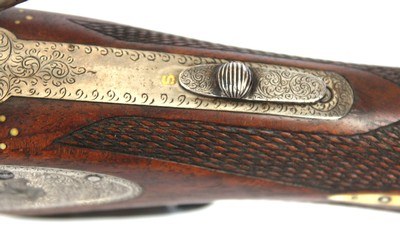 L.C. Smith Monogram Grade 16ga SxS – RARE (1 of 23) – 1924 – Auto Ejectors Factory One-Trigger, Unique Inlays - Image 10 of 15