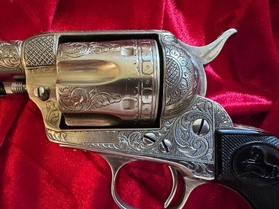 1902 Colt Single Action Army, .45 — Engraved, Nickel-Plated, and Truly Exceptional - Image 4 of 20