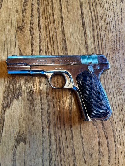 Colt model 1903 .32 ACP semi auto HammerlessPocketPistol in carrying case - Image 2 of 11