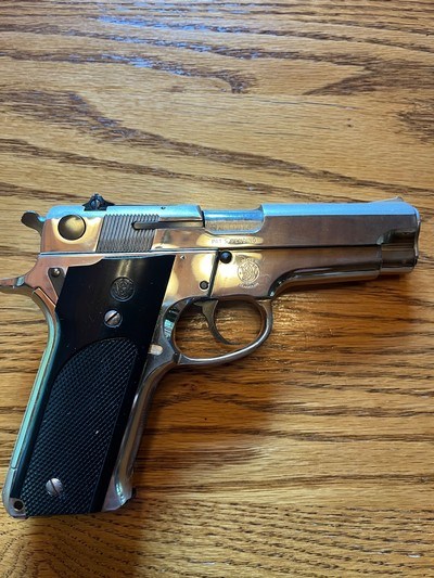 Smith & Wesson model 59 nickel plated 14+ 1 round 9mm pistol - Image 3 of 15