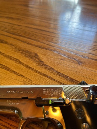 Smith & Wesson model 59 nickel plated 14+ 1 round 9mm pistol - Image 5 of 15
