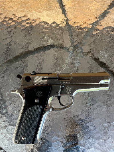 Smith & Wesson model 59 nickel plated 14+ 1 round 9mm pistol - Image 14 of 15