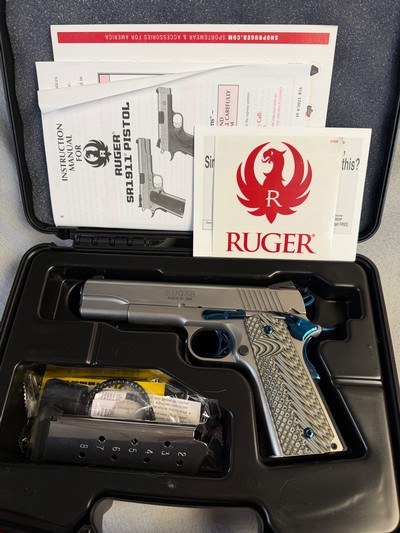 Ruger SR1911 .45 Auto 5” Stainless/Cobalt Talo Exclusive