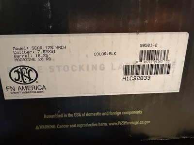 FN SCAR 17S NRCH 7.62x51 NEW In BOX 16.25” bbl black 20rd - Image 6 of 6