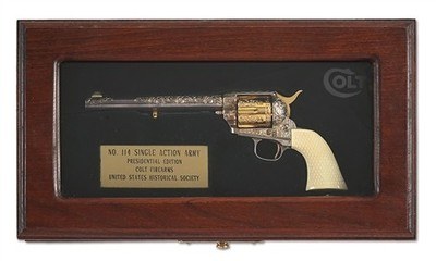 CASED ENGRAVED GOLD AND SILVER MINATURE AFTER SAA - Image 1 of 10