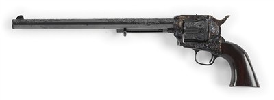 ENGRAVED BUNTLINE MINATURE REVOLVER AFTER COLT SAA FLAT TOP - Image 1 of 8