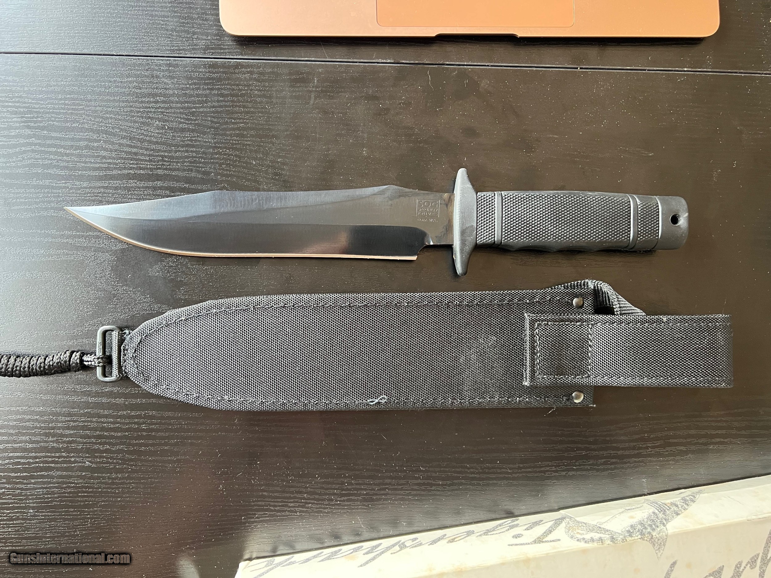 Rare SOG “Midnight Tiger Shark” Bowie knife ANIB