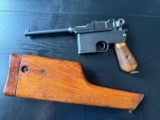 BEAUTIFUL MAUSER C96 BROOMHANDLE
FLATSIDE with STOCK, NEAR MINT - 1 of 15