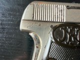 ORIGINAL NICKEL EARLY JAPANESE ISSUE (?) FN BROWNING 1905 1906 .25 ACP PISTOL - Image 6 of 11