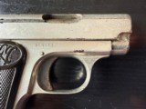 ORIGINAL NICKEL EARLY JAPANESE ISSUE (?) FN BROWNING 1905 1906 .25 ACP PISTOL - Image 5 of 11