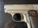 ORIGINAL NICKEL EARLY JAPANESE ISSUE (?) FN BROWNING 1905 1906 .25 ACP PISTOL - Image 2 of 11