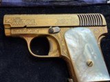 STUNNING BOXED GOLD DAMASCENED SPANISH “BUFALO” .25 PISTOL - Image 3 of 15