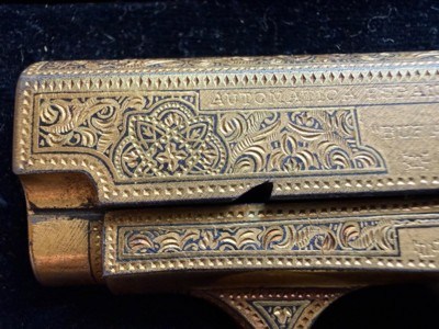 STUNNING BOXED GOLD DAMASCENED SPANISH “BUFALO” .25 PISTOL - Image 4 of 15