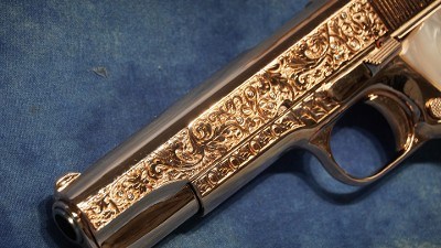 COLT 1911 GOVERNMENT 45 ACP DIAMONDS ON 18K ROSE GOLD 5