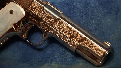 COLT 1911 GOVERNMENT 45 ACP DIAMONDS ON 18K ROSE GOLD 5