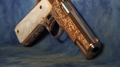 COLT 1911 GOVERNMENT 45 ACP DIAMONDS ON 18K ROSE GOLD 5