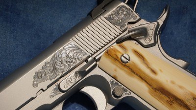 NIGHTHAWK CUSTOM VIP COMMANDER SILVER 38 SUPER WITH MAMMOTH BARK GRIPS - Image 15 of 25