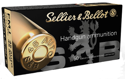 SELLIER & BELLOT SB45A HANDGUN 45 ACP 230 GRAIN FULL METAL JACKET 50 RNDS - Image 1 of 1
