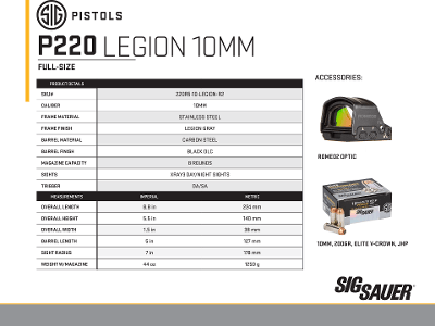 SIG SAUER 220R5-10-LEGION-R2 P220 LEGION 10MM5