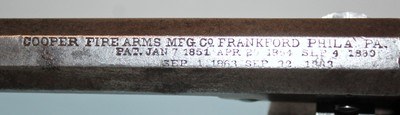 ANTIQUE COOPER FIRE ARMS NAVY 36 CALIBER 5 SHOT CIRCA 1860 SN #3782 - Image 3 of 8