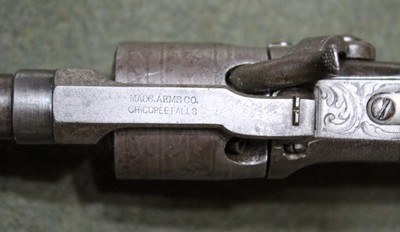 ANTIQUE MASS ARMS CO. WESSON & LEAVITT BELT MODEL 31 CALIBER 6 SHOT REVOLVER - Image 13 of 14