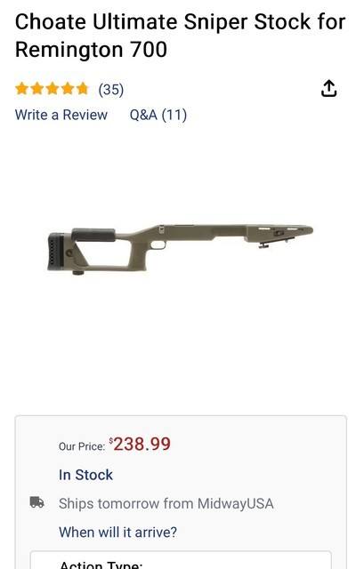 (2) Remington 700 short action stocks, Choate Ultimate Sniper Stock and one other - Image 11 of 15