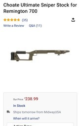 (2) Remington 700 short action stocks, Choate Ultimate Sniper Stock and one other - Image 11 of 15
