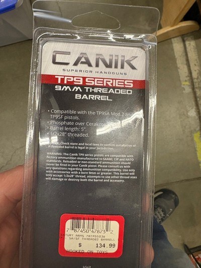 CENTURY ARMS CANIK 9MM THREADED BARREL - Image 2 of 3