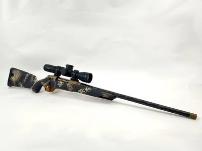 Gunwerks ClymR - 300 Win Mag - Factory New - Barrett Brown / Halo Tan - 8lbs 7oz - w/ Leupold Mark 5HD - Image 4 of 20