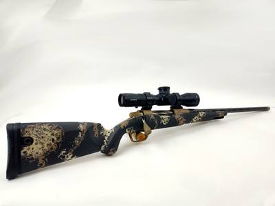 Gunwerks ClymR - 300 Win Mag - Factory New - Barrett Brown / Halo Tan - 8lbs 7oz - w/ Leupold Mark 5HD - Image 3 of 20