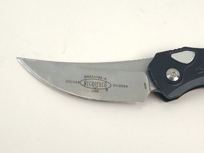 Microtech Brachial-A Automatic Pocket Knife - Used; Very Good Condition - w/ Original Box - MFG 01/2024 - Image 10 of 15