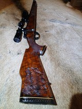 Custom Hand-carved Majestic Herd Bull in Select Grade Walnut in .300 Weatherby Magnum 