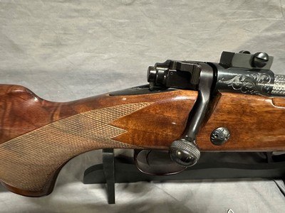 Winchester Model 70 Factory Engraved Super Grade Custom Shop .338 Win Mag - Image 3 of 20