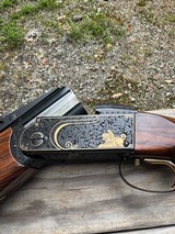 Krieghoff K80 12 gauge Pro Sporter 32 Inch Barrel Custom Engraved 24K Gold Inlays CAT005 Stock. - Image 1 of 10