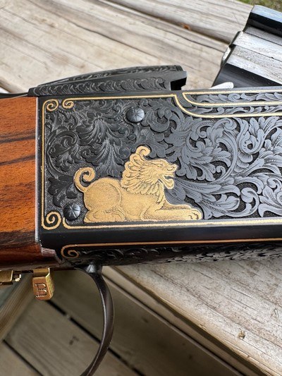 Krieghoff K80 12 gauge Pro Sporter 32 Inch Barrel Custom Engraved 24K Gold Inlays CAT005 Stock. - Image 2 of 10