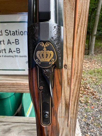 Krieghoff K80 12 gauge Pro Sporter 32 Inch Barrel Custom Engraved 24K Gold Inlays CAT005 Stock. - Image 5 of 10