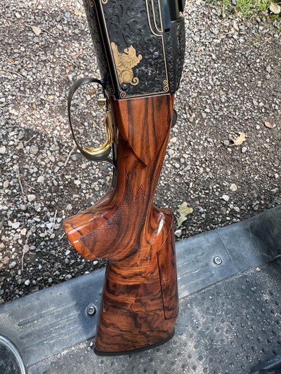 Krieghoff K80 12 gauge Pro Sporter 32 Inch Barrel Custom Engraved 24K Gold Inlays CAT005 Stock. - Image 3 of 10