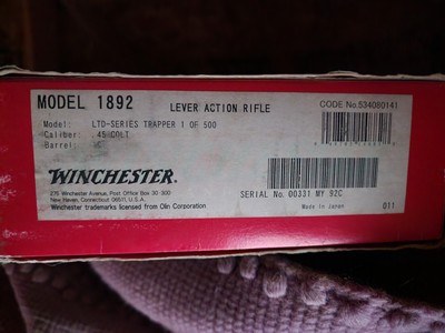 winchester 1892 45 long colt packer 16 in bbl nib 1 of 500 - Image 1 of 4